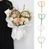 Flower Rod Natural Wicker Decorative Flower Wrapping Supply Ratten Love Heart Shape Bridal Bouquet Frame for Wedding