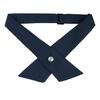[Elerevyo] Women's & Men's Adjustable Cross Bow Tie, Solid Snap Button Tie, School Uniform, Navy Blue, One Size