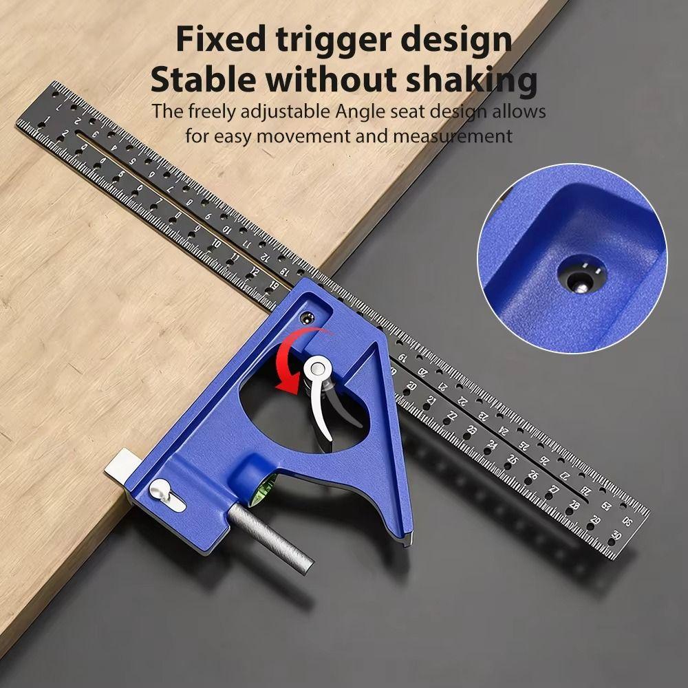 30CM Precision Combination Square Aluminum Zinc Zinc Alloy L Shaped Ruler Angle Ruler  Metal Fabrication