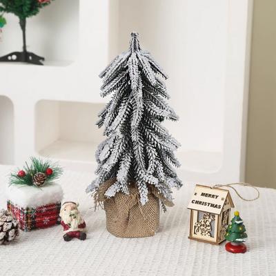 1 szt. Ozdoby świąteczne DIY Świąteczna dekoracja domu Sztuczne mini drzewko Dekoracja na biurko PE Dekoracja świąteczna PE+Tkanina