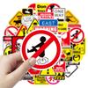 10/30/50/100pcs Warning Cartoon Stickers Funny Danger Banning Decals Waterproof Graffiti Skateboard Laptop Classic Sticker Toys
