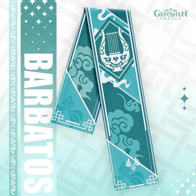 Anime Genshin Impact Soft Scarf Zhongli Hutao Cartoon Warm Shawl Wrap Genshin Klee Thick Muffler Neckerchief Winter Head Scarf