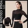 Women's Long Sleeve Mesh Patchwork Yoga & Running Top
