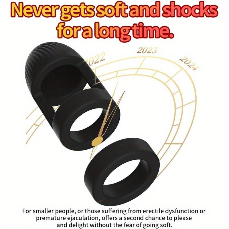 Rooster Ring Vibrating Silicone Ring Set Rooster Testicle Thick Rooster Rings Ball Erotic Sex Toy for Men Couples