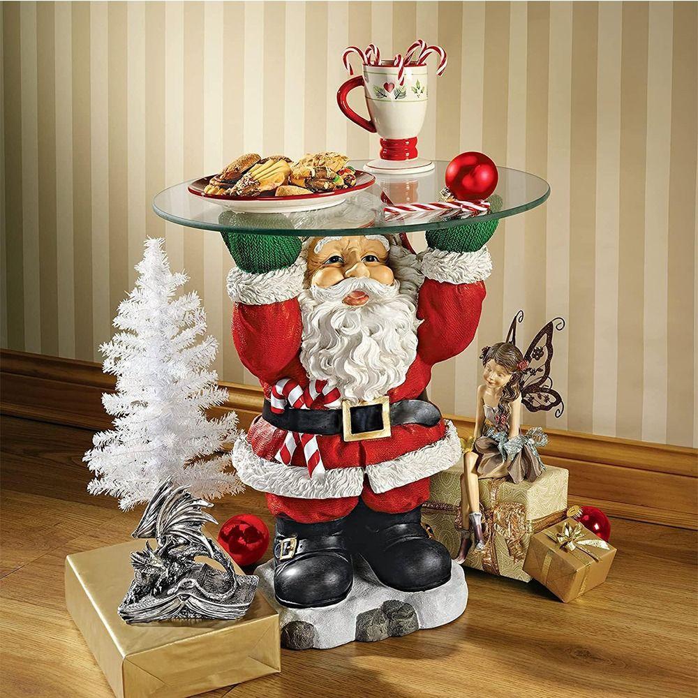 Funny Resin Santa Claus Snack Tray Rack Craft Waiter Design Dessert Divider Santa Claus Sculpture Christmas Party Decoration