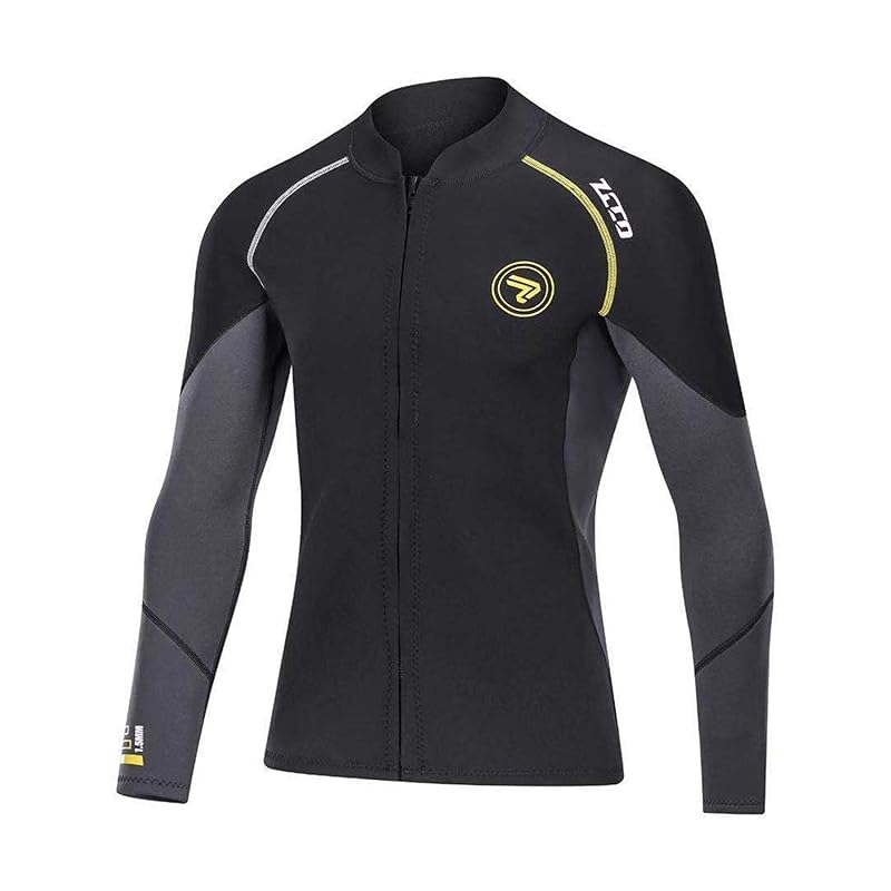 Men s 1.5mm Long Sleeve Wetsuit with Front Zipper, Amphibious for Surfing, Fishing, and Snorkeling (1.5NFT-3XL)