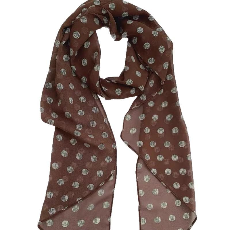 

Dot-patterned Scarf - Vintage Long-style Scarf for Autumn and Winter, Exuding An Elegant and Sophisticated Vibe.
