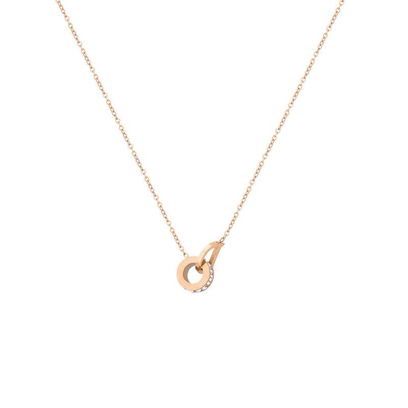 D-letter Necklace Female Niche Design Simple Online Celebrity Temperament Light Luxury Necklace Pendant Clavicle Chain Does Not Fade.