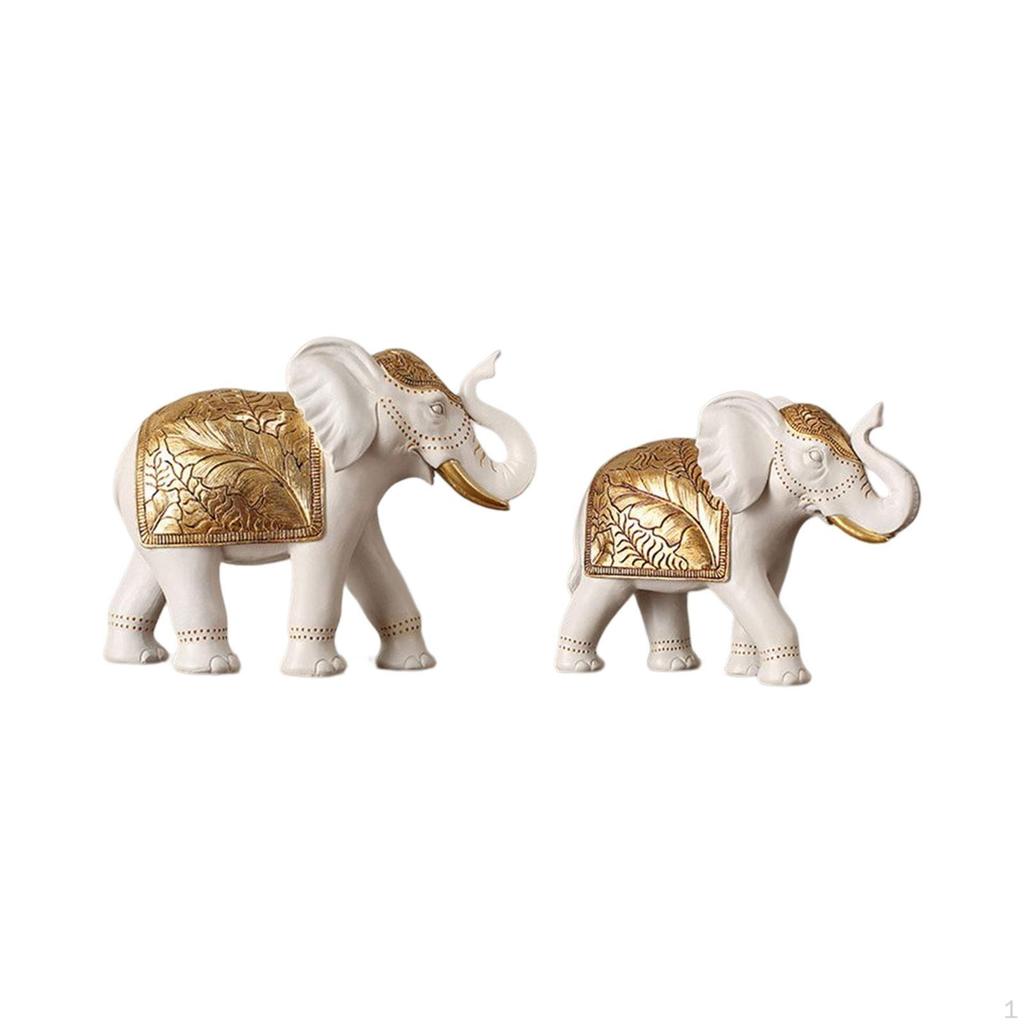 Creative Elephant Statue, Collectible Figurine Artwork Ornament Decorative Animal Sculpture for Desk