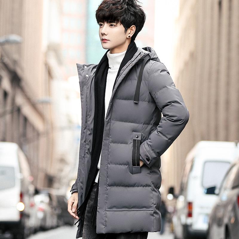 

Пуховик мужской зимний средней длины зимняя одежда молодежный корейская версия утолщенный теплый хлопковый пуховик куртка мужская хлопковая куртка 5XL серый