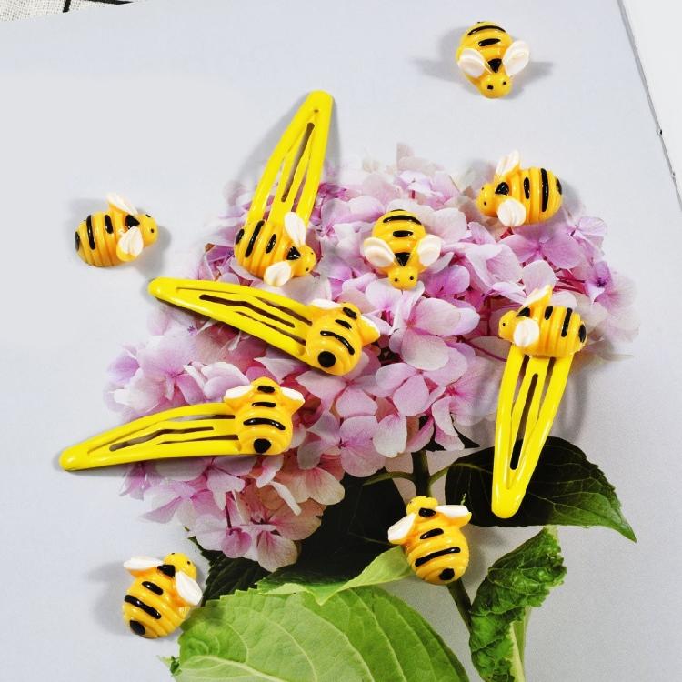 Five Bees Shaped Hair Clip Mixed ABS Plastic Girls Hairpins Childrens Hair Ornaments Lightweight