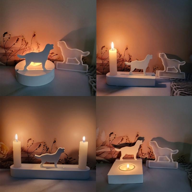 Cats Resin Molds Dog Silicones Molds for Making Tealight Holder Decorations Holiday Gift Room Decorations DIY Craft