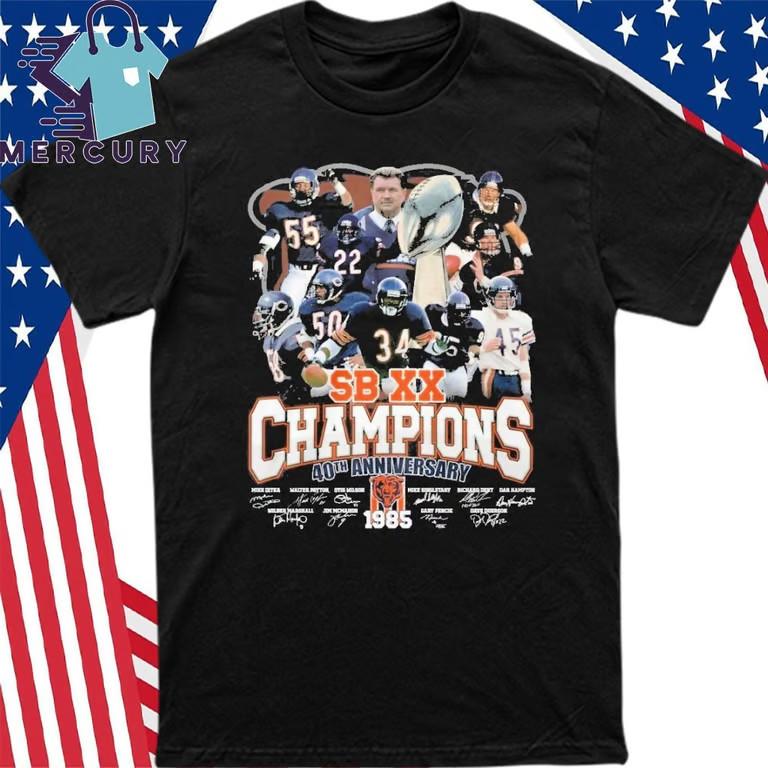 

Bears 40th Anniversary 1985-2025 Super Bowl XX Champs T-Shirt Unisex T-Shirt S