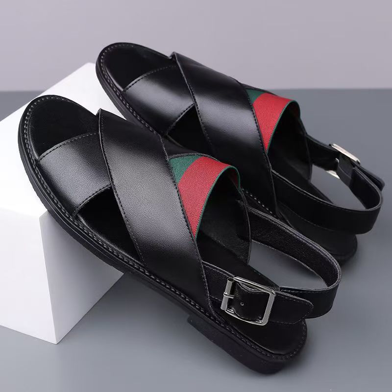 

Мужские сандалии Европейская станция Выход Очень большой размер Мода Классический Полосатый Тренд Повседневные Уличные Прохладные Шлепанцы Мужчины 48