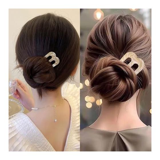2pcs Hair Comb Set, Elegant Hair Stick for Updos, Bun, French Twist, Simple & Stylish Hair Accessories for Women, Acrylic Material, Smooth Surface,