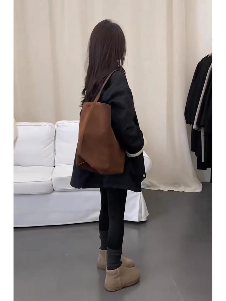 Women's 2024 Winter Stand Collar Lambswool Patchwork Coat - Loose, Versatile, and Warm Mid-Length Quilted Cotton Jacket