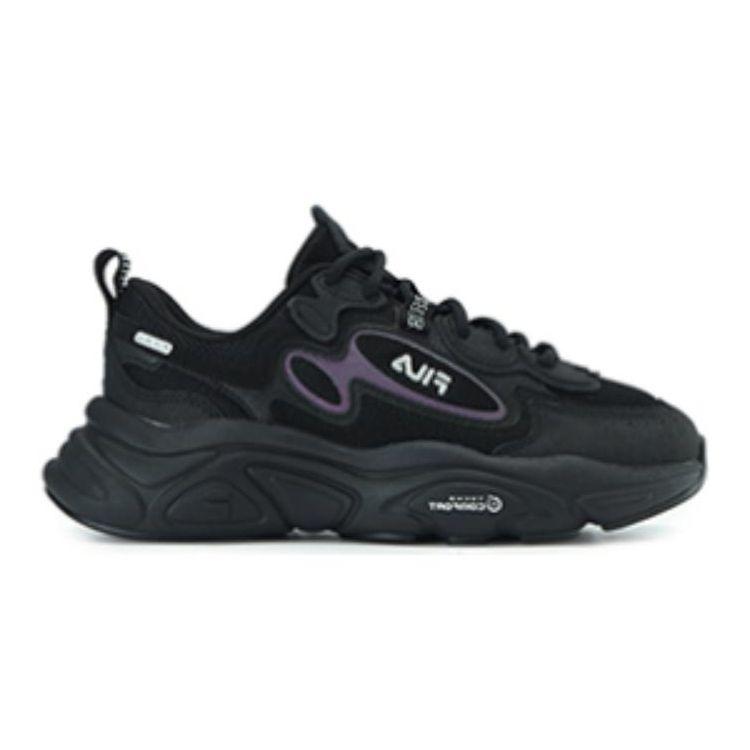 FILA Mars 1S+ Fabric Synthetic Leather Comfortable Versatile Low-Top Dad Shoes Women sneaker Black F12W332117DBK