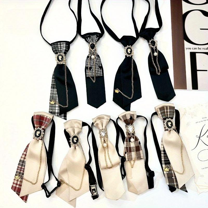 9 Styles Fashion Necktie Metal Chain Crystal Pendant Jewelry Bowtie Evening Adjustable Pre-Tied JK Shirt Decoration Bow Tie