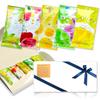 Bath Salt Gift Fruit Individually 5 with Epsom Salt Japanese-Made Set, Scent, Wrapped, Pieces, Ribbon, White,