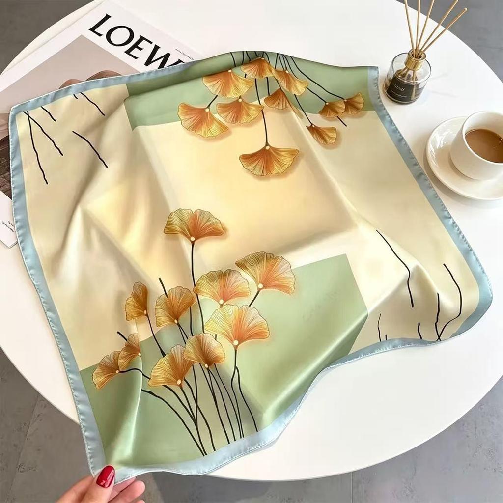 70cm×70cm Retro Paisley Imitation Silk Square Scarf - Versatile Decorative Neck Scarf Shawl
