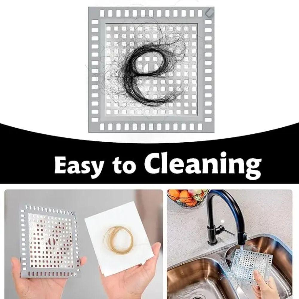 Silicone Edging Floor Drain Filter 304 Stainless Steel Bathtub Hair Catcher  Sink