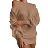 Fashion Women Sexy Sleeve Off Shoulder Long Sleeves Sweater Dress