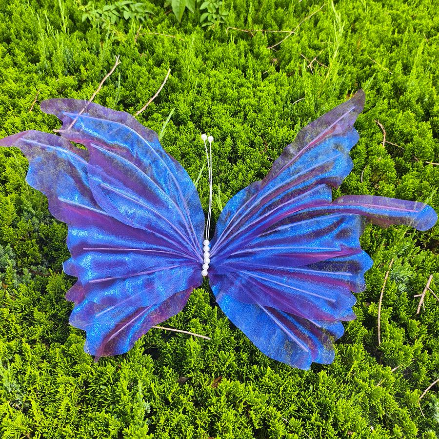 Silk Iridescent Butterfly Wedding Art Installation & Photo Prop