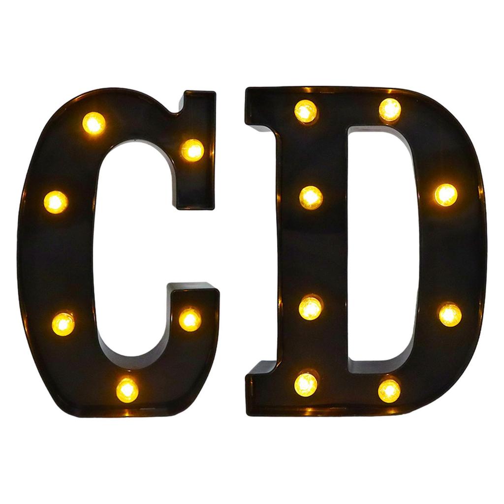 Lighted Marquee Letter Black Light up Alphabet Sign LED Marquee Letter Light for Wall Birthday Engagement Night Bar Decoration