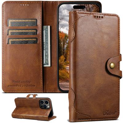 Klassieke Portemonnee Flip Echt Lederen Hoesjes Voor Iphone 16 15 14 Plus 13 12 11 Pro Xs Max X Xr Magnetische Boek Flip Telefoonhoesje