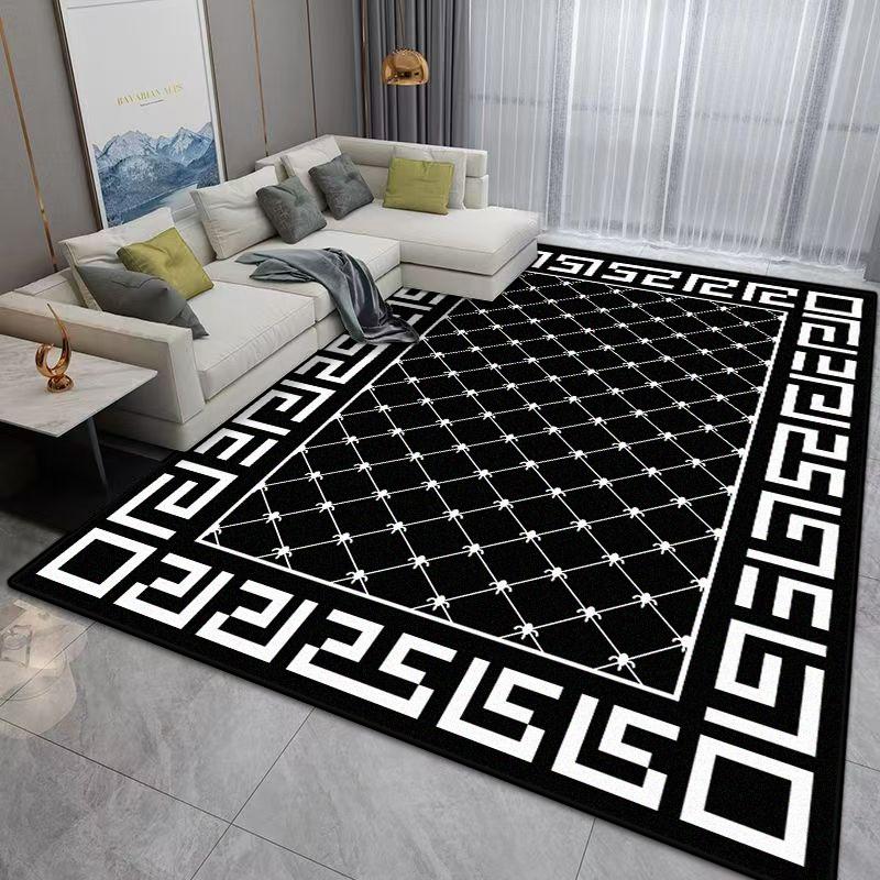 Modern Decorative Carpet black Living Room Minimalist Style Home Decor Home Large Area Bedside Washable Floor Mat Dining Room