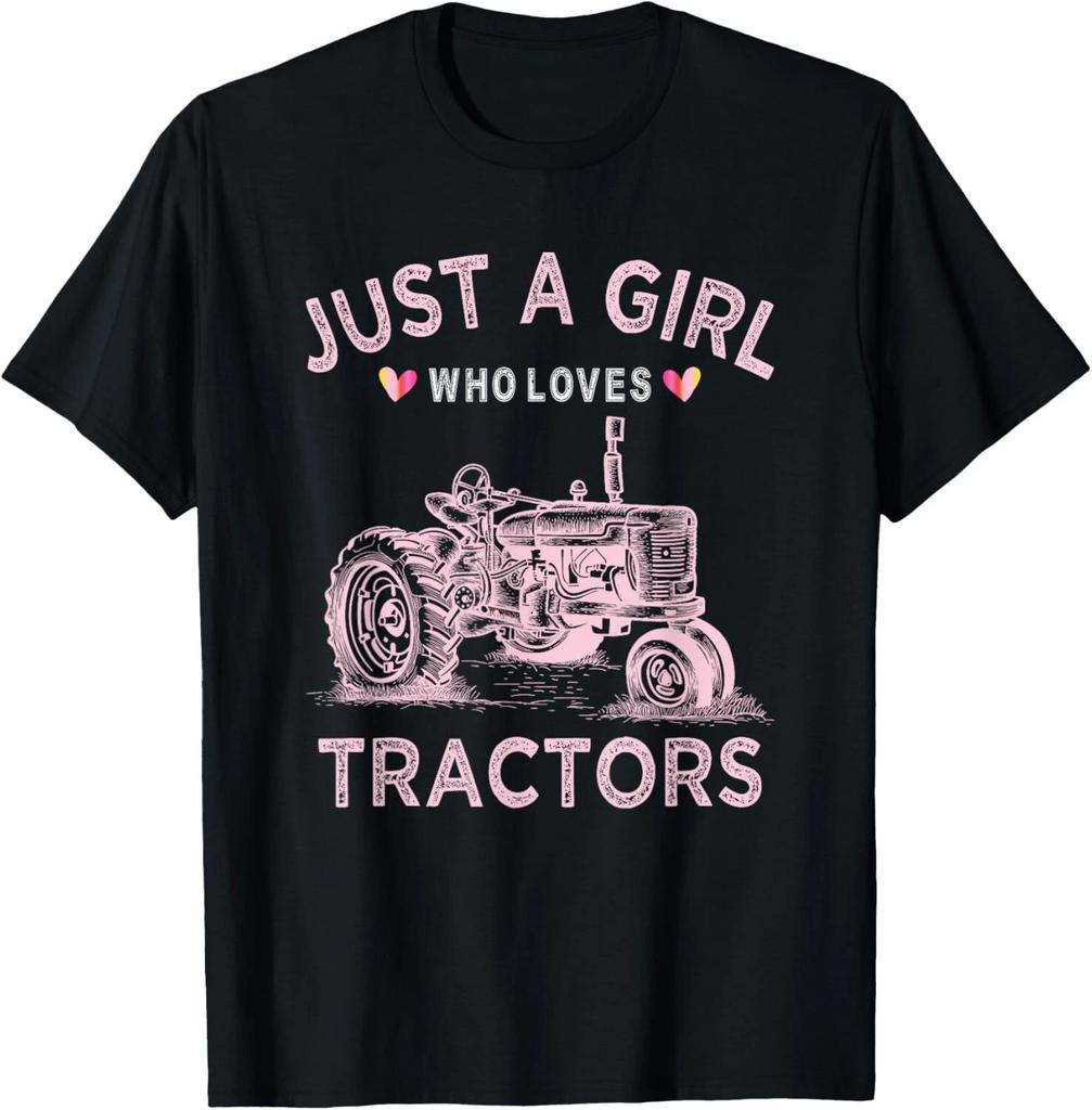 Funny Farmer Tractor Lover Just A Girl Who Loves Tractors Gift Unisex T-Shirt