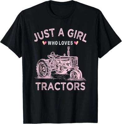 Funny Farmer Tractor Lover Just A Girl Who Loves Tractors Gift Unisex T-Shirt