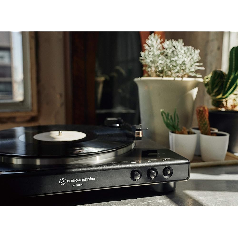 Audio-Technica AT-LP60XBT Fully Automatic Record Player, Bluetooth Compatible, Gloss Black