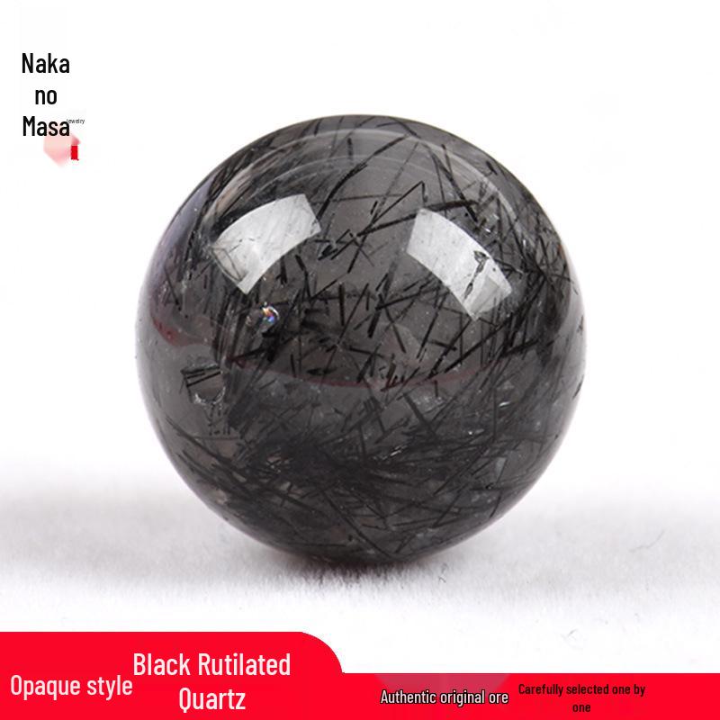 

Натуральный черный рутиловый кварц круглые хрустальные бусины для изготовления ювелирных изделий своими руками - браслет и ожерелье. Opaque Black Rutilated Quartz 8mm Single Bead