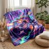 Cyberpunk Monster Truck Blanket Personalized Name Flannel Blanket Soft Cozy Plush Throw for Sofa Bed Lightweight Home Decor