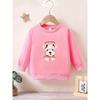 Cute Cartoon Print Pattern, Comfortable and Simple Spring and Autumn Versatile Baby Round Neck Hoodie for Baby Girls