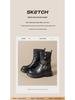 Augusden Women's Chunky Heel High Ankle Boots - Y2K Retro British Style, Thick-Soled, 2025 Collection