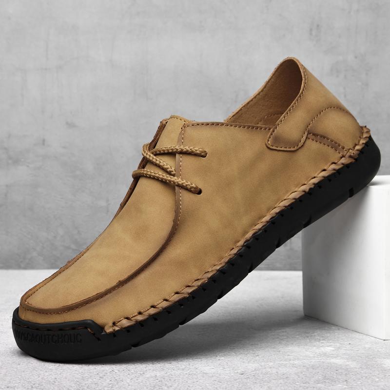 Fashion Fashion Brand Men's Pure Handmade Comfortable Slip on Casual Sewing Shoes Spring Men's Breathable Soft Soled Casual Sports Shoes