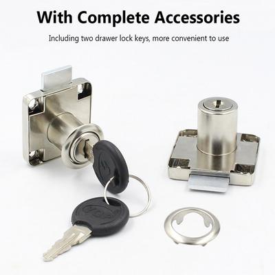Office Zinc Alloy Burglarproof Cabinet Locker Wardrobe Drawer Lock 2 Keys