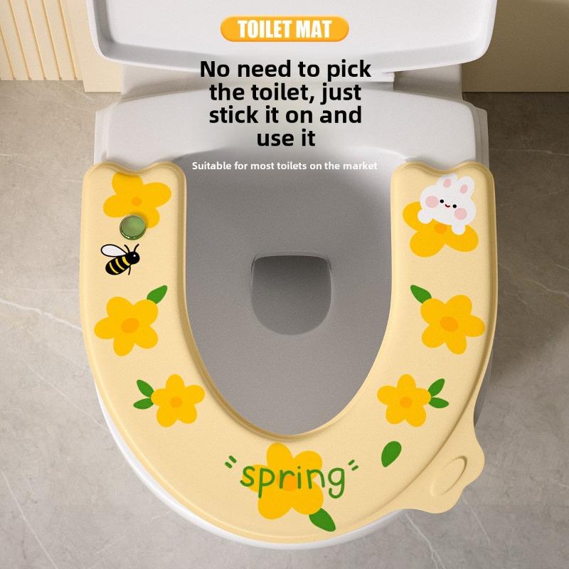 Coprisci Sedile WC per Tutte le Stagioni per Uso Domestico. Taglia larga. Impermeabile per l'Estate. Lavabile. Copri sedile WC adesivo.