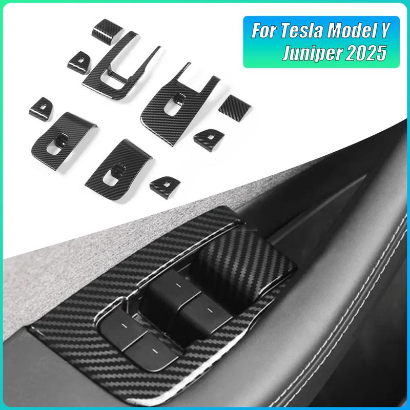 For Tesla Model Y Juniper 2025 Car Window Control Panel Protective Cover & Switch Button Sticker Interior Accessories