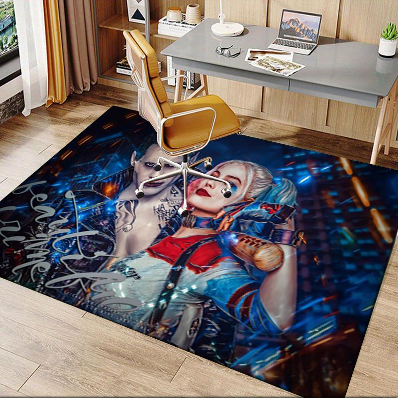 Harley Quinn & Joker: The Beautiful Crime Wall Art Print Office Mat Home Decor Office Desk Chair Rugs Chair Carpet for office Chair Mat Gift