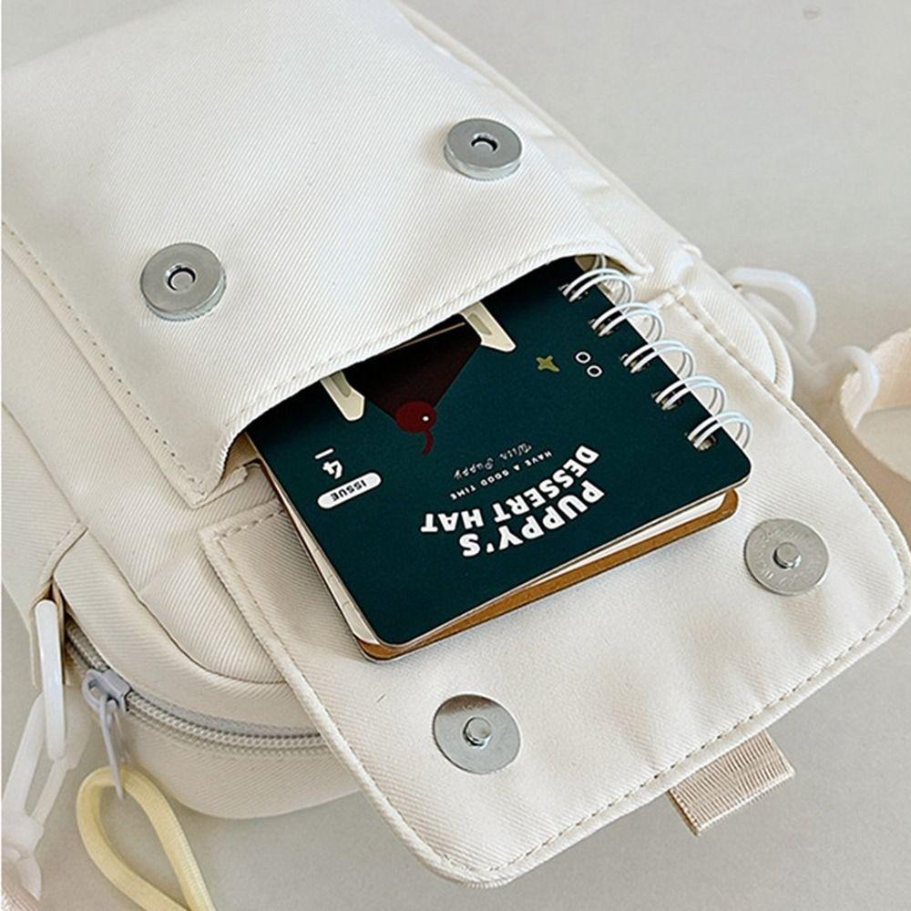 Cute Canvas Shoulder Bag Small Bear Small Square Bag Casual Nylon Crossbody Bag  Gift