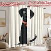 2D Flat Printing 2pcs Party Curtain Cute Black Lab Puppy Digital Printed Polyester Drapes Festive Holiday for Photo Booths
