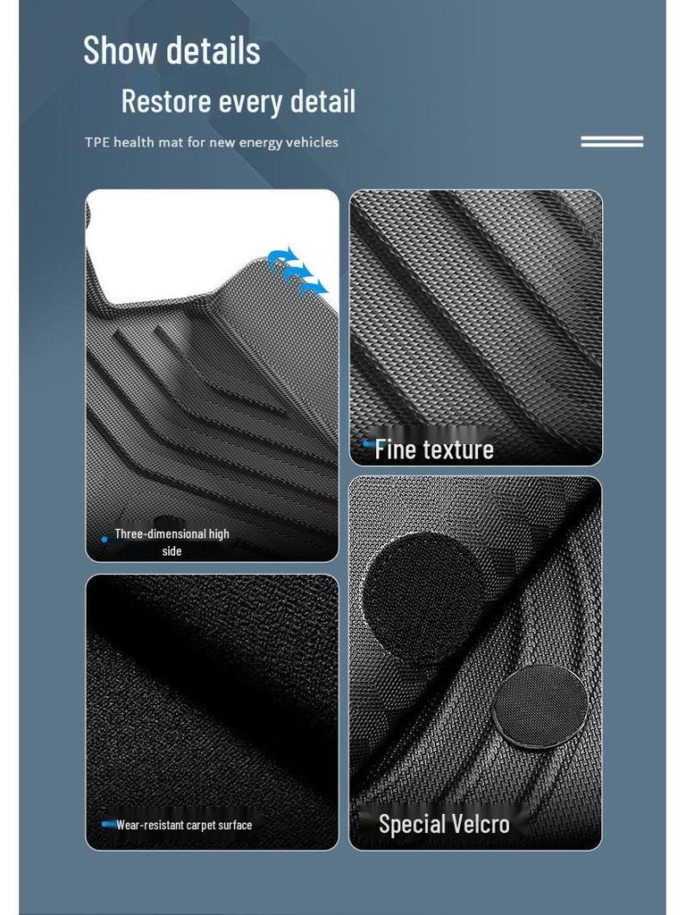 Custom All-TPE Floor Mats for 24 Nezha L Car Models, Including Trunk and Seat Backrest Mats.