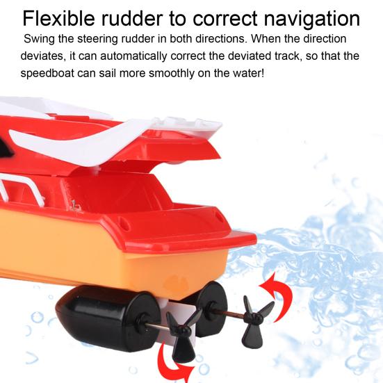 Speedboat Toy Remote Control Battery-operated Powerful Motor Realistic Looking Smooth Edge Entertainment Burr Free RC Boat Toy Speedboat Model