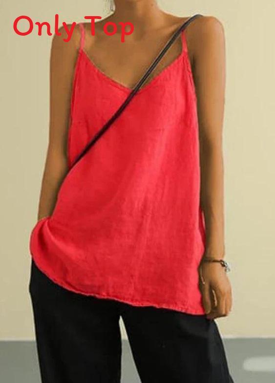 Cotton Linen Sleeveless Tank Top For Women Summer Casual Breathable Fashionable