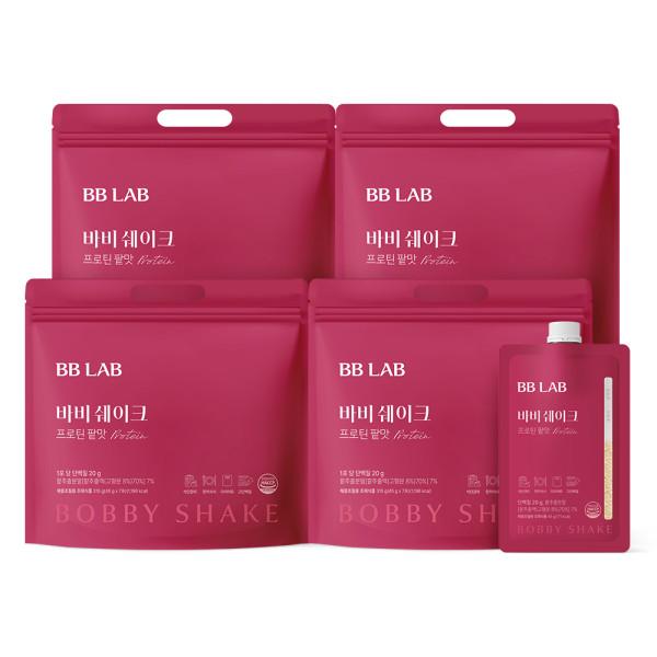 BB Lab Bobby Shake Protein Red Bean Flavor 7 Packets, 4 Packets, Total of 28 Packets