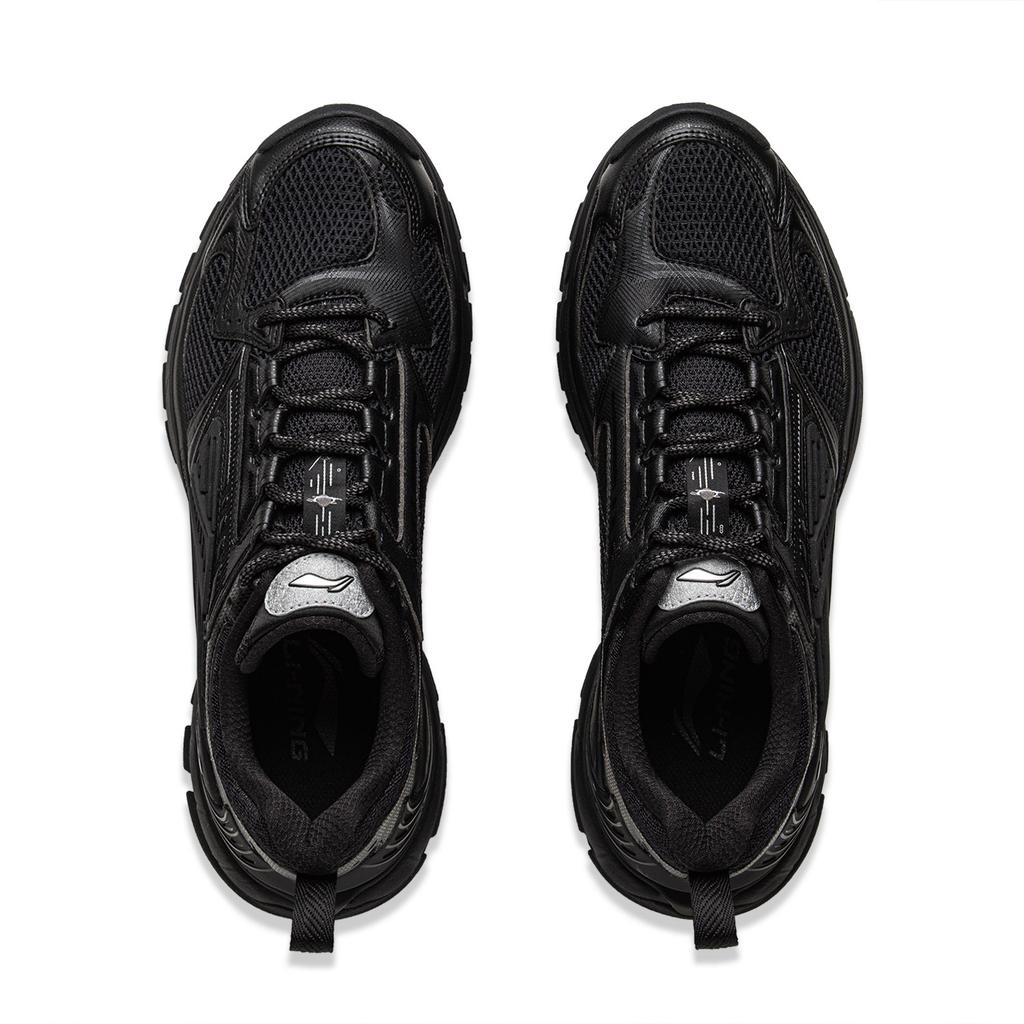 Li Ning Ammortizzanti Resistenti all'Abrasione Traspiranti Reattivi Scarpe Basse Casual da Uomo Nere AGCV243-5