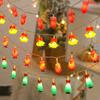 Christmas String Lights Santa Claus Bell LED Lights Battery Power Cartoon Curtain Lights Room Window New Year's Party Decoration